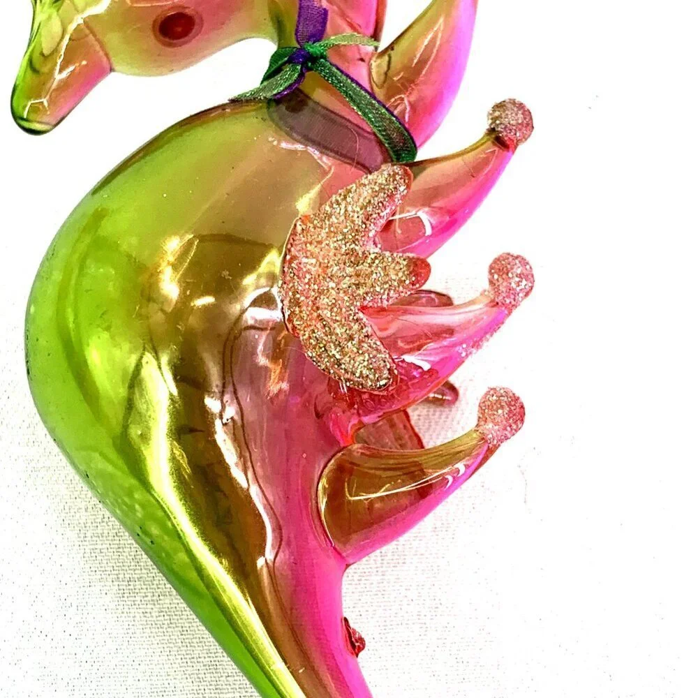 Seahorse Christmas Ornament Hand Blown 6